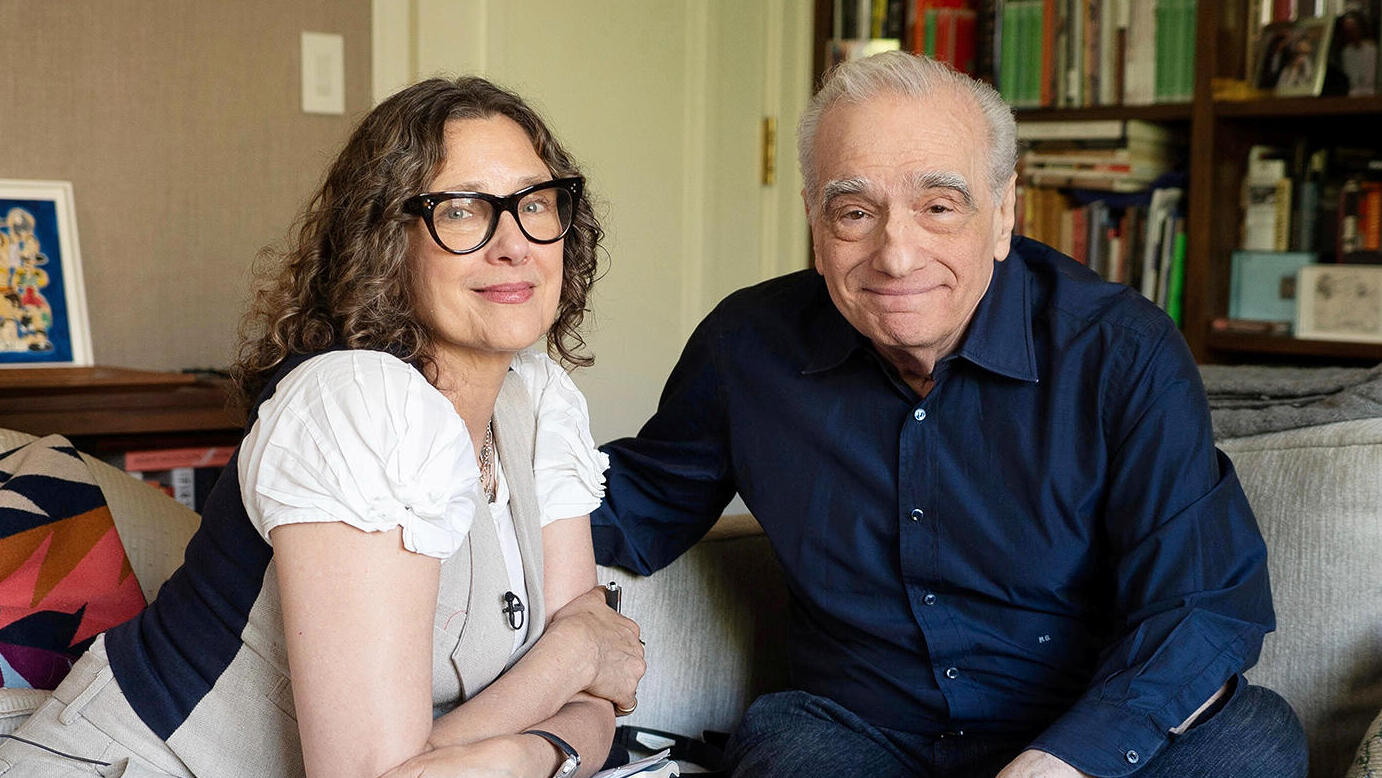 מרטין סקורסזה ו רבקה מילר בצילומי הסדרה התיעודית מיסטר סקורסזה פנאי