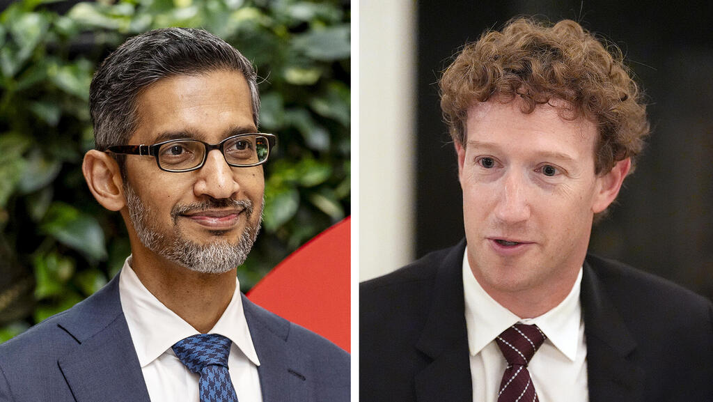 מארק צוקרברג, מנכ"ל מטא, שמחזיקה בפייסבוק ואינסטגרם, וסונדאר פיצ'אי, מנכ”ל גוגל, שמחזיקה ביוטיוב. כבר רגילים לשלם קנסות כבדים (צילומים: Damian Lemanski/Bloomberg, Alex Brandon/AP) מארק צוקרברג מנכ"ל מטא שמחזיקה בפייסבוק ואינסטגרם ו סונדאר פיצ'אי מנכ”ל גוגל שמחזיקה ביוטיוב
