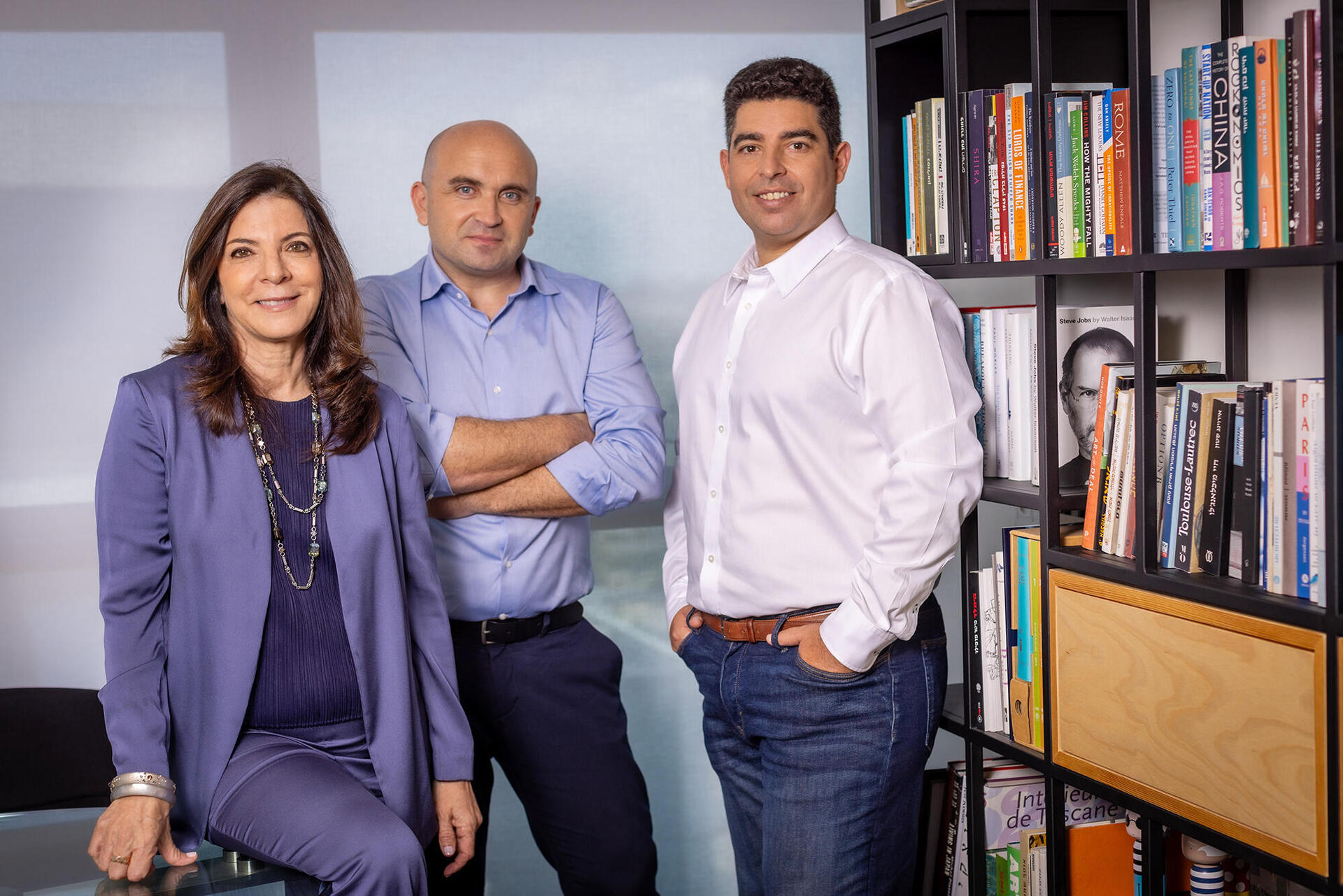 צוות השותפים בקרן ויולה קרדיט - מימין עידו ויגדור אלכס גינזבורג רותי פורמן