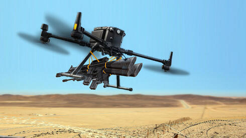 צילום: DJI התמונה עובדה באמצעות AI מכת הברחות הנשק מסיני לארץ: למה לא מפילים את הרחפנים?