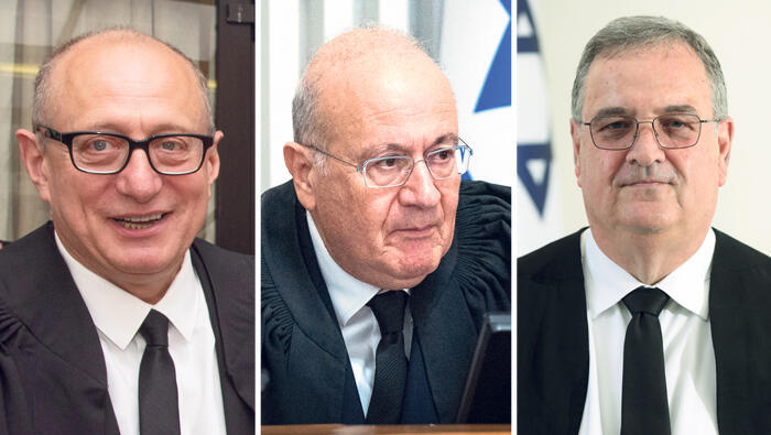 מימין יחיאל מאיר כשר , יוסף אלרון ו אלכס שטיין