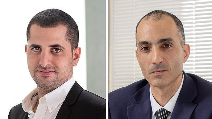 מימין עמית גל הממונה על רשות שוק ההון ו אסף גבאי  סוכנות ה ביטוח גבאי