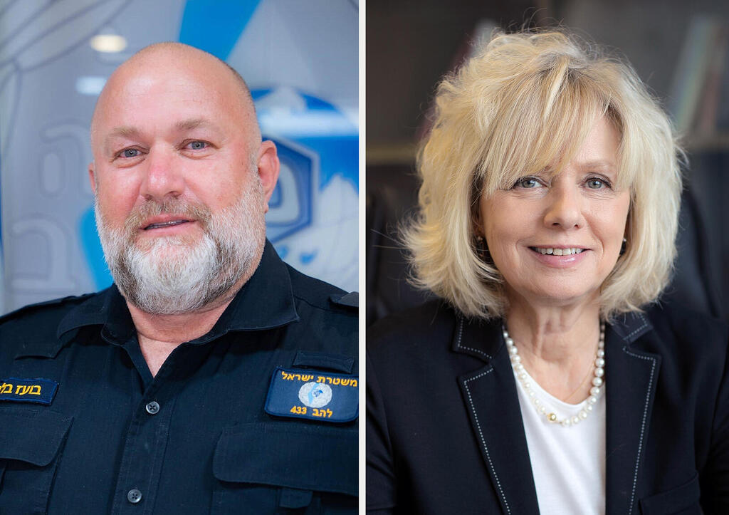 היועמ"שית גלי בהרב מיארה וראש אח"מ בועז בלט (צילומים: מישל אמזלג/לע"מ, דוברות המשטרה) מימין היועמ"שית גלי בהרב מיארה וראש אח"מ בועז בלט