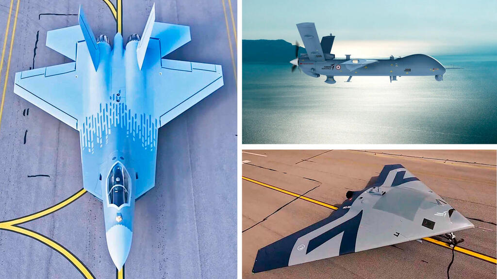 כטב"מי טורקיה, ומטוס הקרב הלאומי TAAI (צילום: TAI) הקברניט F35