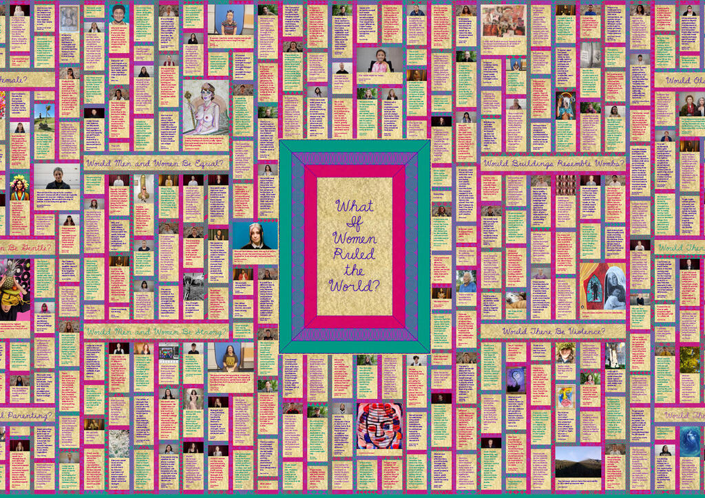 “לוּ נשים היו שולטות בעולם?". יש בתערוכה גם התייחסות לעבודתה המונומנטלית "מסיבת ארוחת הערב"
(צילום: Adam Reich) ו“לוּ נשים היו שולטות בעולם של ג'ודי שיקגו פנאי