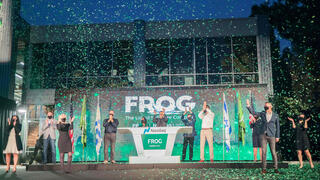 בכירי JFrog ג'ייפרוג בחגיגת הנפקה ב בורסה ניו יורק