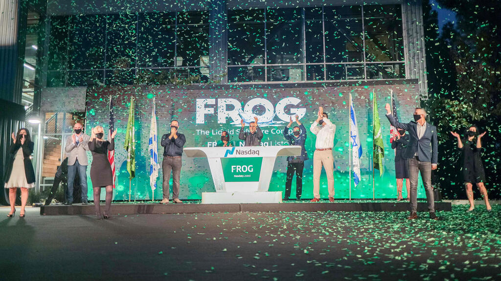 בכירי JFrog ג'ייפרוג בחגיגת הנפקה ב בורסה ניו יורק
