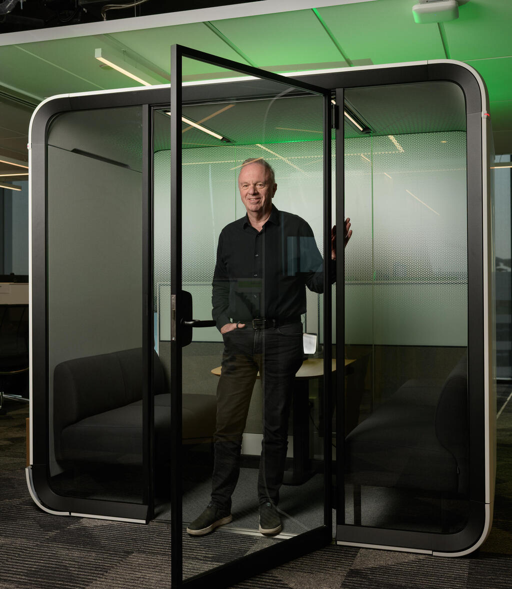 כגן במשרדי אנבידיה ביקנעם, בשבוע שעבר. "התחלנו כאן מערמות של קרטונים" כגן במשרדי אנבידיה ביקנעם, בשבוע שעבר. )ציטוט חשוב לי שיקימו פה(