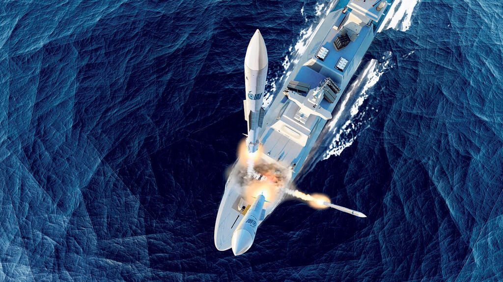 טיל ברק MX נורה מספינה. אחד מטילי היירוט של תע"א (צילום: התעשייה האווירית) טיל ברק MX נורה מספינה