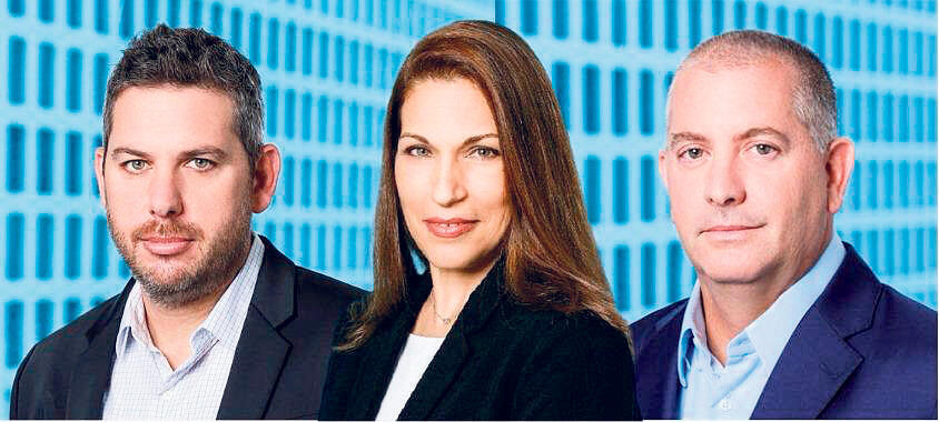 מימין: אבי אורטל, לילך כץ ויובל זעירא, קרן מנור אוורגרין. 700 מיליון שקל הושקעו (צילומים: אורן דאי) מימן אבי אורטל לילך כץ ו יובל זעירא מנהלי קרן מנור אוורגרי