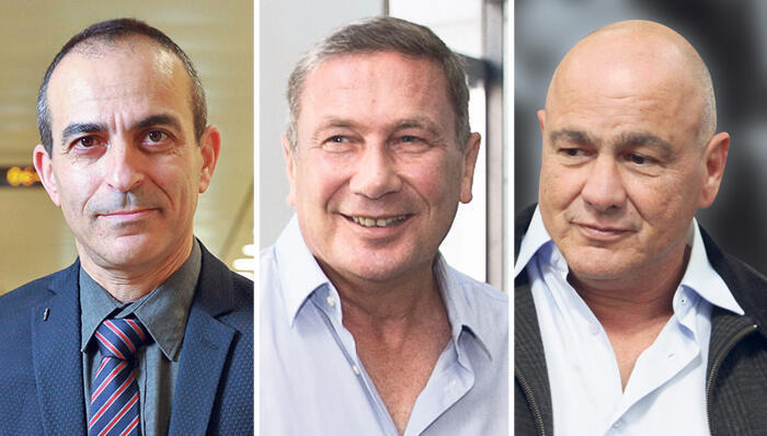 דני ו נוחי דנקנר , ומנכ"ל איכילוב בעת שהתקבלה התרומה, רוני גמזו