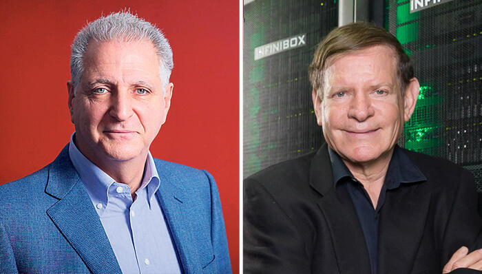 Moshe Yanai (right), Leon Recanati Moshe Yanai (right), Leon Recanati