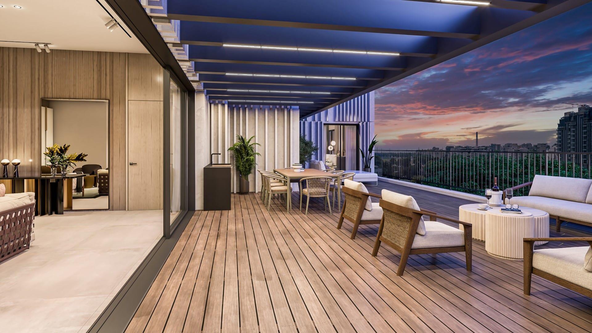 הדמיה של הפנטהאוז בפרויקט היוקרתי HaGaDa בתל אביב