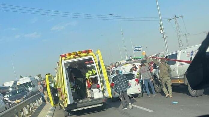 זירת הפיגוע בגוש עציון מד"א