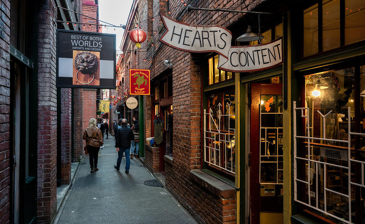 פוטו רחובות צרים Fan Tan Alley ויקטוריה קנדה 