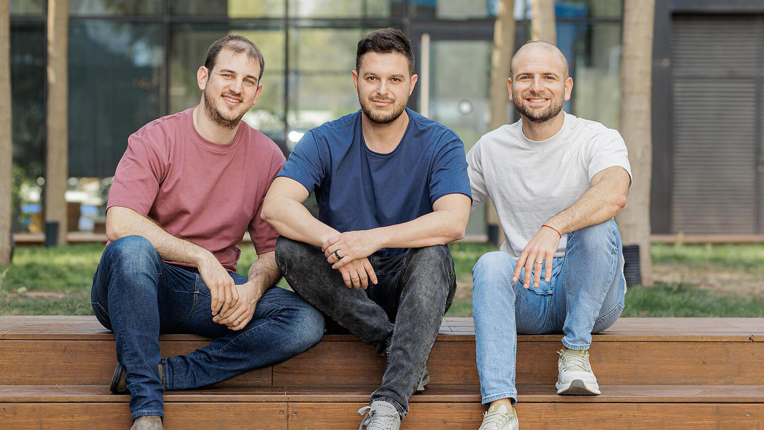 מייסדי גארדיו מימין עמוס פלד מיכאל ויינשטיין ו דניאל סירוטה