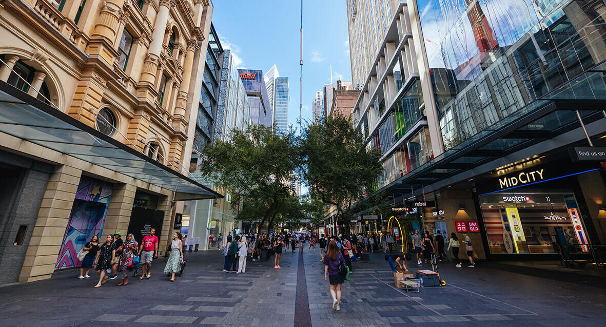 פוטו רחובות קמעונאים יקרים סידני Pitt St Mall