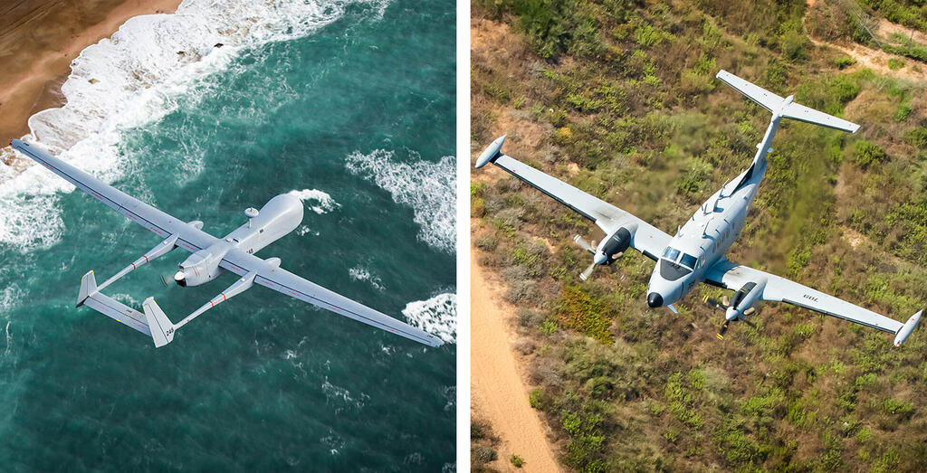 מטוס תצפית מדגם צופית, וכטב"מ מחץ (צילום: חיל האוויר, התעשייה האווירית) הקברניט חוזי אווירי מטוס צילום 3