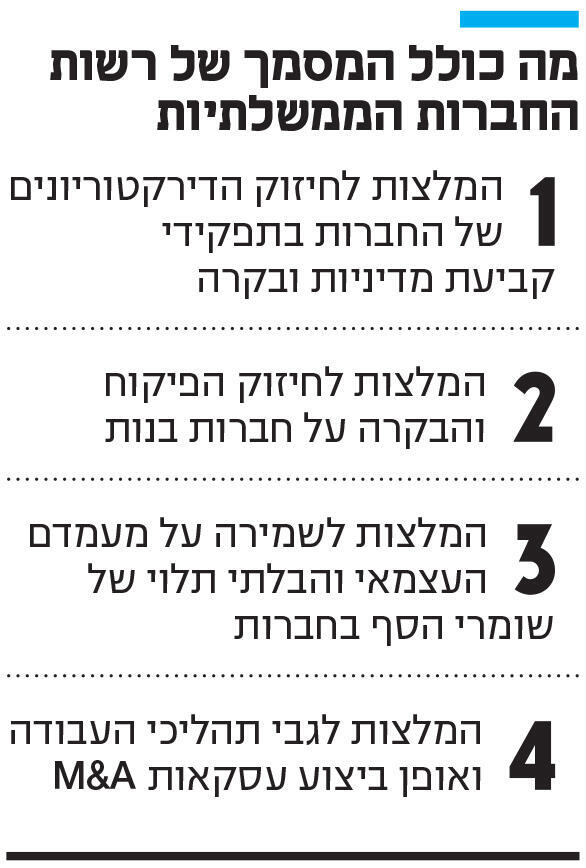 אינפו מה כולל המסמך של רשות החברות הממשלתיות