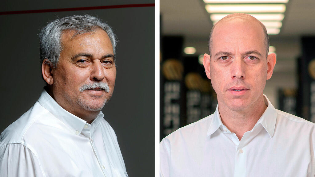 מימין צביקה שווימר מנכ"ל אלקטרה צריכה בעלת השליטה בקרפור ו נחום ביתן הבעלים של רשתות המזון יינות ביתן כמעט חינם ומגה