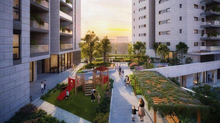 הדמיית פרויקט מיי טאון סנטר ב קריית מלאכי