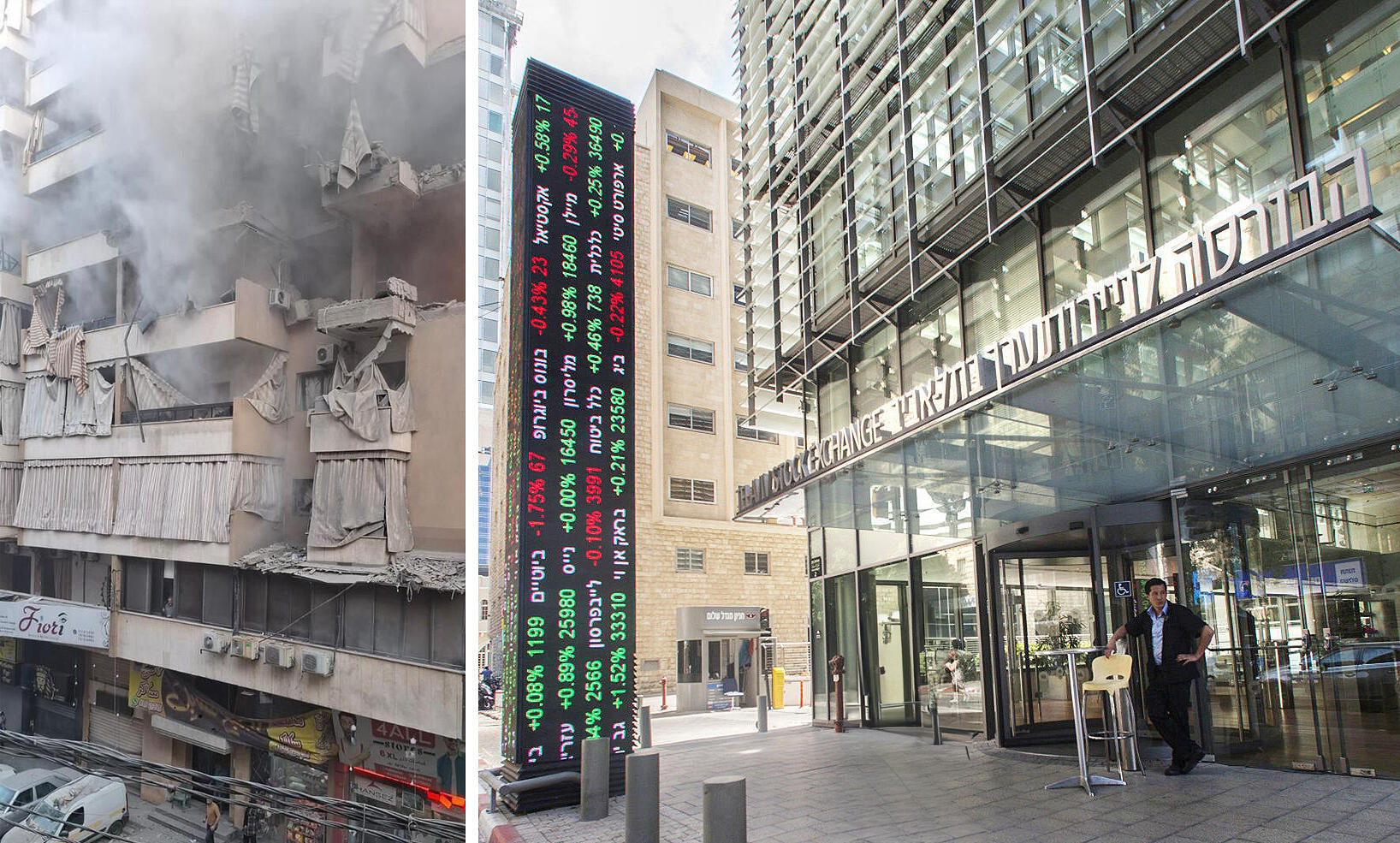 הבורסה בורסת תל אביב בורסה תל אביב לצד רחוב על-עריד דירת מגורים תקיפה אווירית דאחייה ביירות 