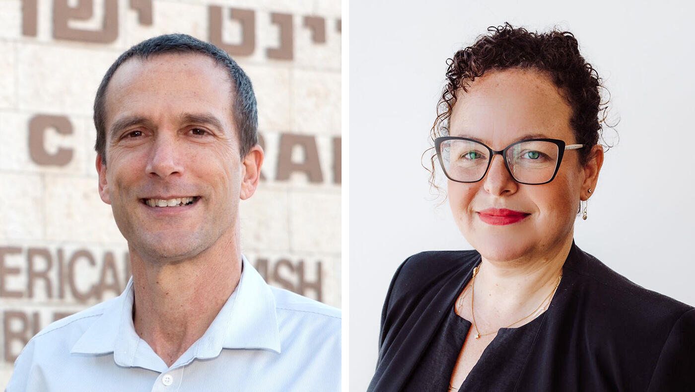 מימין ד״ר אורלי ברק צפריר מנהלת ביה"ח השיקומי גריאטרי  איכילוב ו יוסי היימן מנכ״ל ג׳וינט-אשל