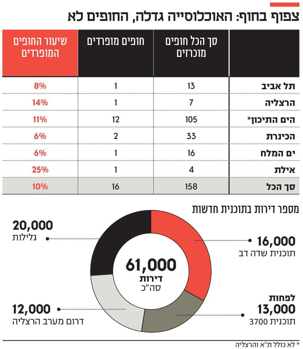 אינפו צפוף בחוף: האוכלוסייה גדלה, החופים לא