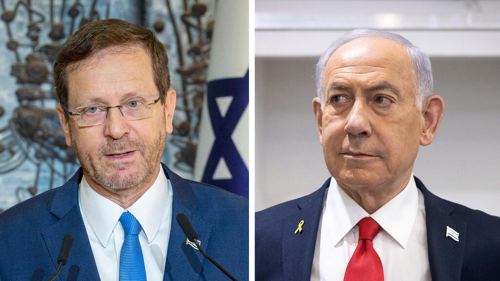 ראש הממשלה בנימין נתניהו ונשיא המדינה יצחק הרצוג בוז'י