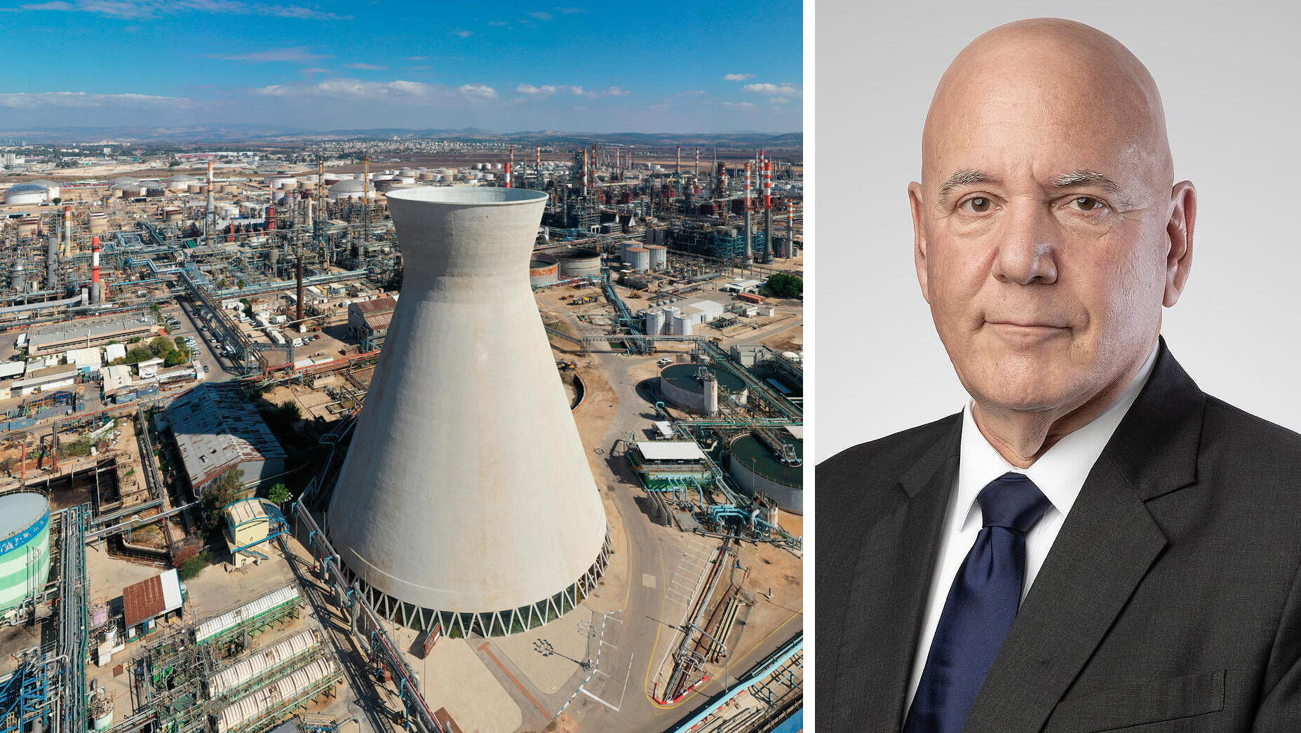 רפאל ממן מנכ"ל בזן לצד בית הזיקוק בזן