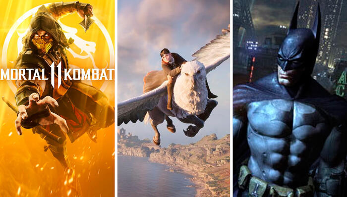 להיטי הגיימינג בדרך לנטפליקס מימין  באטמן הארי פוטר מורטל קומבט