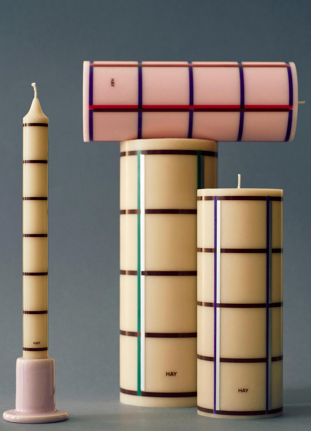 פנאי גיאומטריה של אור טולמנ'ס דוט עם קולקציית נרות Column חדשה של המותג הדני HAY