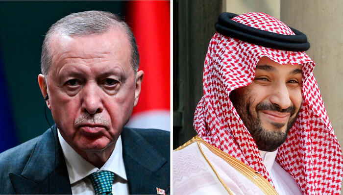 מימין שליטי סעודיה בן סלמאן ו טורקיב ארדואן