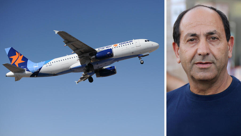 רמי לוי איש עסקים בעלים של שיווק השקמה לצד מטוס ישראייר