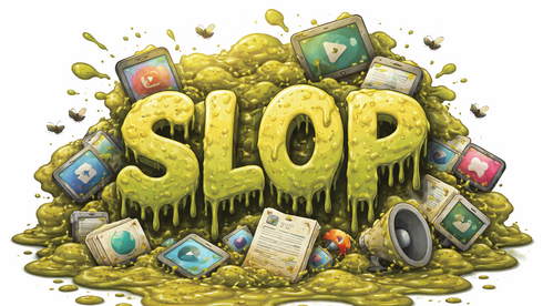 AI image גם מילת השנה של מילון וובסטר קשורה ל-AI - מה זה "slop"?