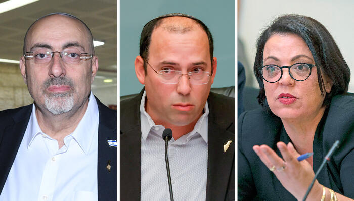 מימין  גלית דיסטל אטבריאן  שמחה רוטמן ו ניסים ואטורי