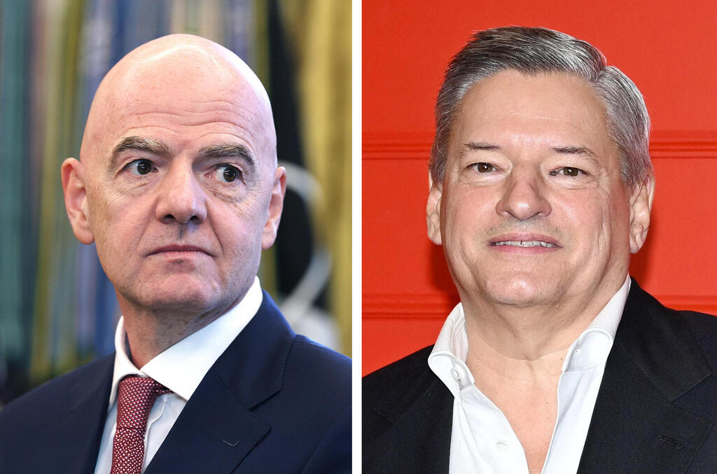 מימין מנכ”ל נטפליקס טד סרנדוס ונשיא פיפ”א ג’אני אינפנטינו