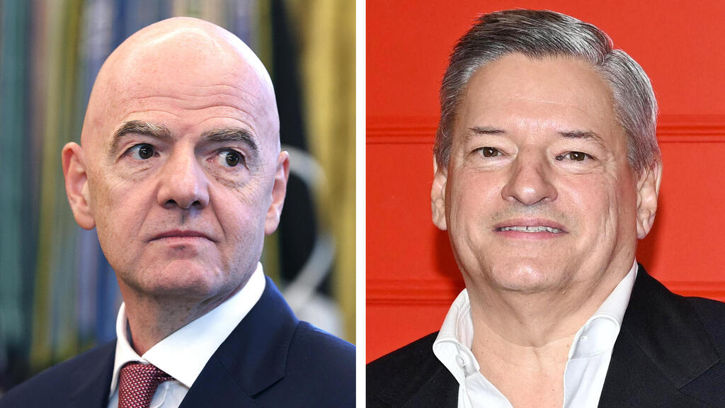 מימין מנכ”ל נטפליקס טד סרנדוס ונשיא פיפ”א ג’אני אינפנטינו