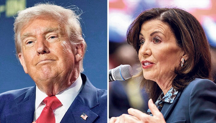 מושלת ניו יורק קת'י הוקול והנשיא דונלד טראמפ