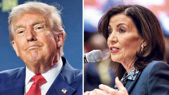 מושלת ניו יורק קת'י הוקול והנשיא דונלד טראמפ