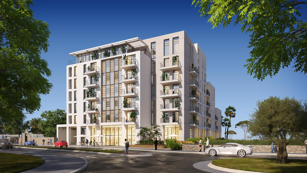 הדמיית פרוייקט של חברת רותם שני במיקום תחנת הדלק בניין משרדים ב רחוב יפת 246 ב יפו