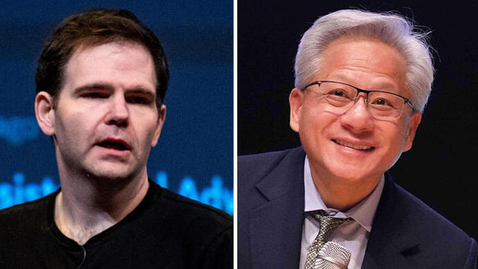 ג'נסן הואנג מנכל אנבידיה ו ג'ונתן רוס מנכ"ל גרוק