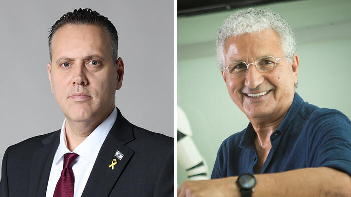 המפיק משה אדרי ושר התרבות מיקי זוהר 