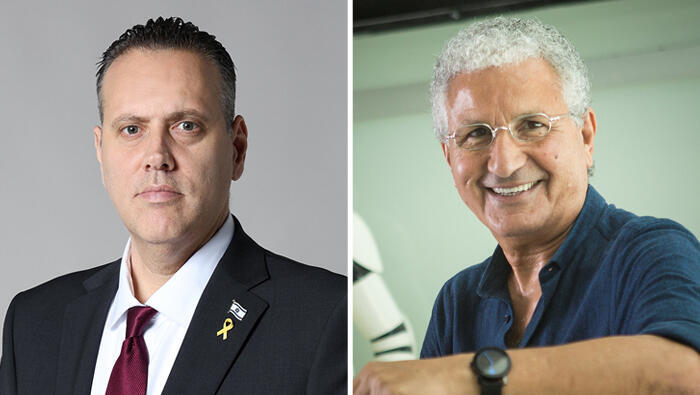 המפיק משה אדרי ושר התרבות מיקי זוהר 