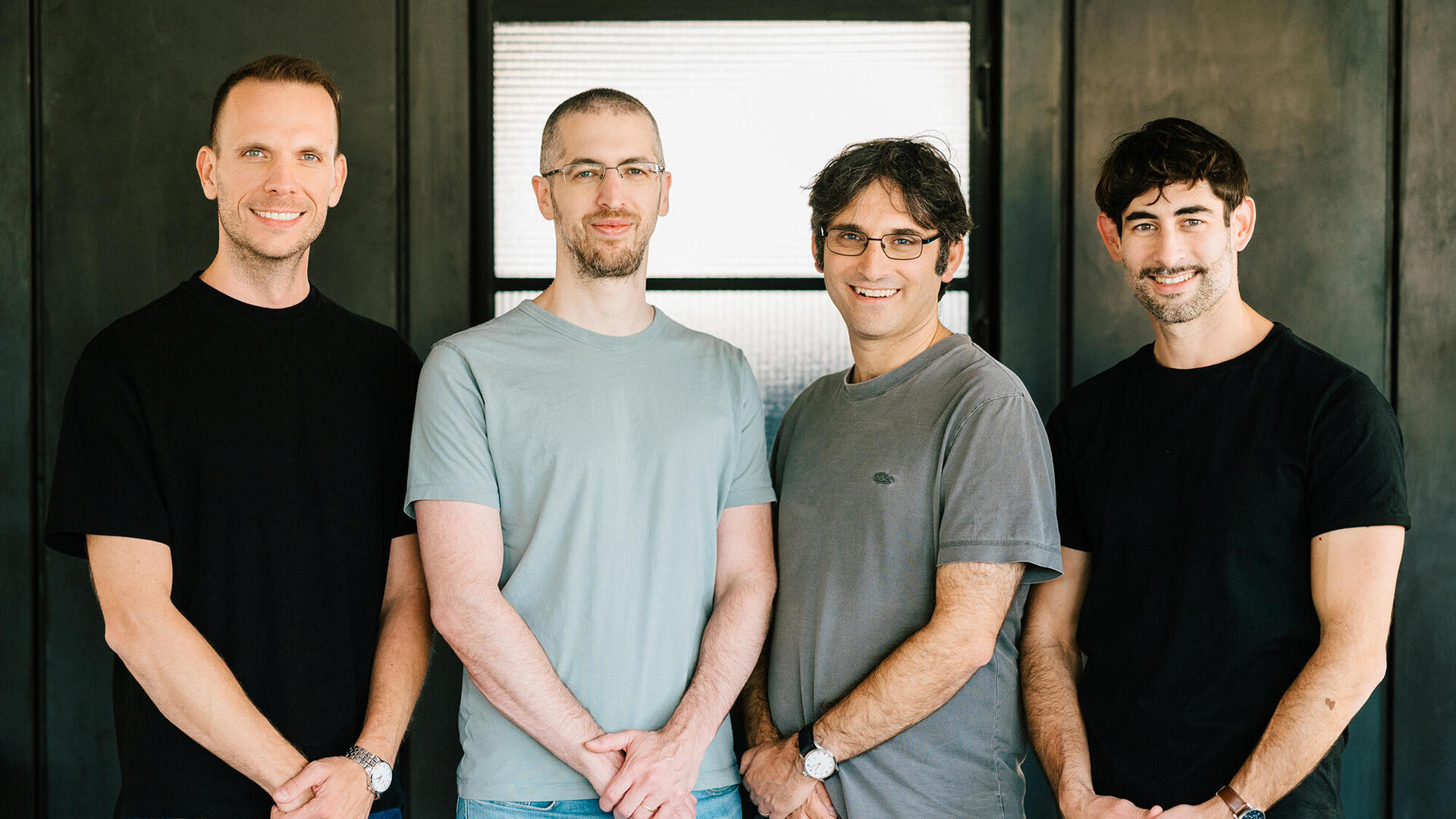 צוות הפאונדרים של Act Security מימין עילי פלח יונתן לנגר איתי קירשנבאום ו סטפן גולדברג