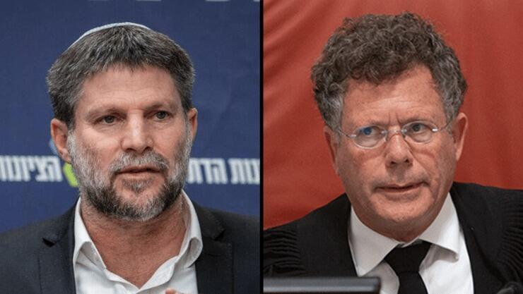 נשיא בית המשפט העליון יצחק עמית ושר האוצר בצלאל סמוטריץ'