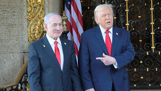 נשיא ארה"ב דונלד טראמפ ו ראש הממשלה בנימין נתניהו בפגישתם בארה"ב 30.12.25