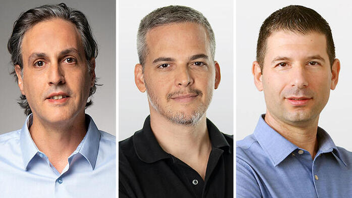 מימין אושר טובול מנכ"ל מיטב דש טרייד עמית גוריון סמנכ"ל מסחר עצמאי ב IBI ו אבי מלכא מנכ"ל אלטשולר שחם טרייד