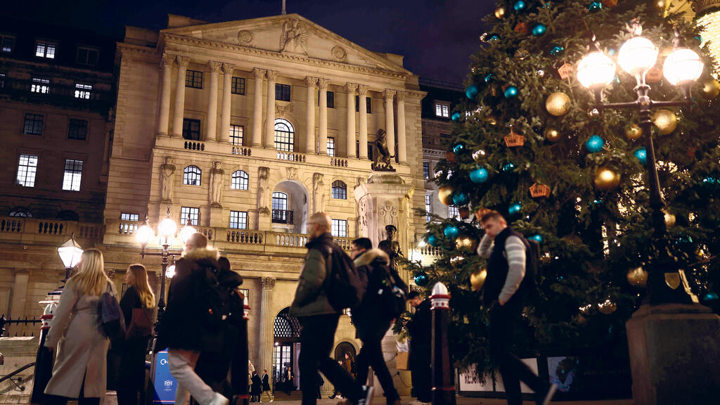 הבנק המרכזי של אנגליה ב סיטי של לונדון חג המולד