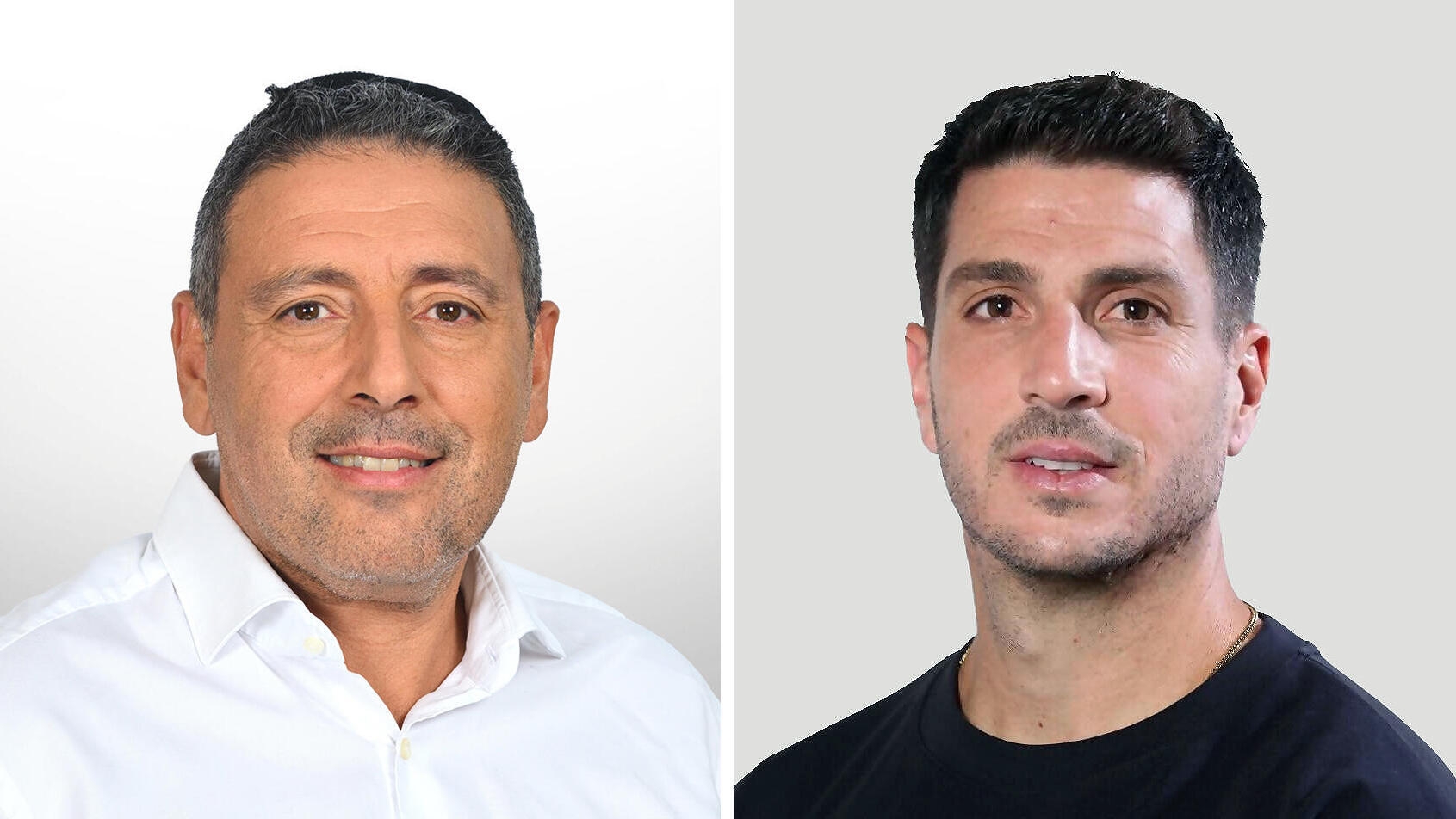 מימין ויקטור וקרט מנכ"ל לאומי פרטנרס ו צחי אבו  בעל השליטה ויו"ר גפן מגורים